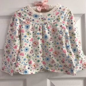 Children’s Place 3T Girls Printed Butterflies & Hearts Long Sleeve Top